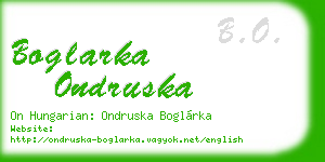 boglarka ondruska business card