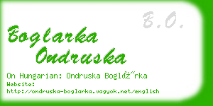 boglarka ondruska business card